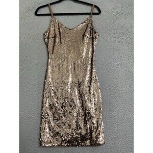 LuLu's Strapless Body Con Mini Dress Bronze Lined Womens XS Adjustable Straps